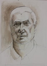 Preparatory drawing of  Dr Michael Mann (2018)