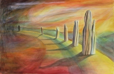 The End of a Storm,  The Ring of Brodgar, Orkney Watercolour  